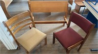 Pair of handcrafted solid wood chairs and a