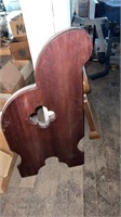Vintage hand carved wood pew bench ends full