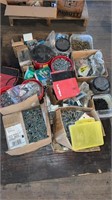 Pallet full of nails, screws and other hardware