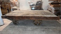 Antique Industrial 5ft x 7ft Cart with cast iron