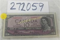 1954 Canadian "Devil's Face" $10 Note