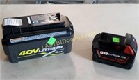 New 40 Volt & 18 Volt Lithium Batteries