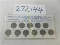World War II 5 cent Nickel Set