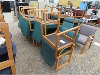(8) Assorted Green Chairs