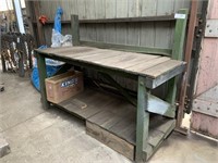 Period Timber Work Bench with Under Storage