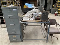 Filing Cabinet, Steel Stand & Period Swivel Chair