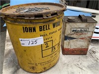 2 Early John Bell Nail Storage Bins, Mobil Oil Can