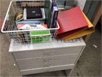 Timber 4 Drawer Storage Cabinet & Qty Stationery