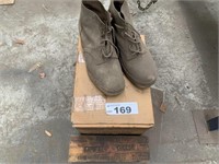 Period Work Boots & 1916 Kraft Wooden Cheese Box