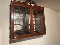 Hanging Mahogany Mirrored Back Display Cabinet