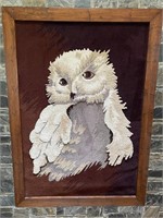 HUGE GIGANTIC Framed Art Work of an Owl