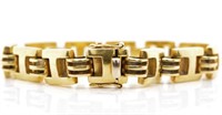 Heavy vintage 18ct yellow gold H link bracelet