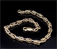 9ct Yellow gold "fancy Byzantine" chain bracelet