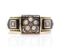 George V 9ct rose gold mourning ring