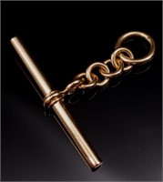 9ct Rose gold "fob" t-bar pendant