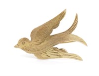 Antique 9ct yellow gold Dove brooch