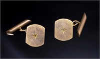 Antique diamond set 9ct rose gold cufflinks