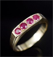 Vintage handmade ruby & yellow gold ring