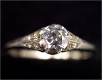 Art Deco diamond set platinum and white gold ring