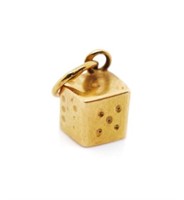 Yellow gold dice charm
