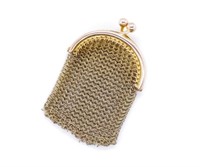 9ct rose gold mesh purse for a chatelaine