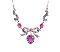 Belle epoque revival ruby, amethyst and silver