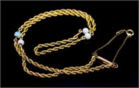 Antique 15ct yellow gold rope chain necklace