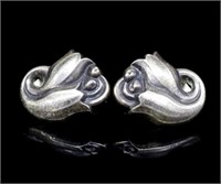 Georg Jensen #100A Tulip sterling silver ear clips