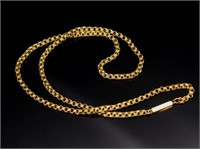 Antique 9ct yellow gold "triple" belcher necklace