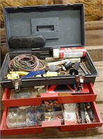 Tool Box w/ Electrical Connectors & Elec Tools
