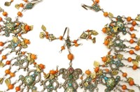 Coral, turquoise and silver headdress. C.1880s