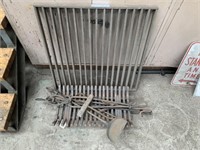 Steel Fire Grate, Qty Fire Tools, Drain Grate
