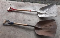 1 Aluminum Scoop Shovel, 1 Steel Scoop Shovel