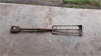 Antique Ditch Trenching Spade Shovel w/ Wood Handl