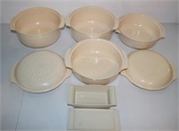 vintage Tupperware lot butter dish stacking bowls