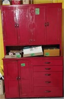 Vintage Pantry Cabinet 76"Hx19"Lx48"W (Contents