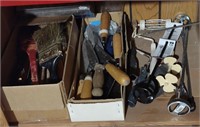 Lot w/ Painting Supplies Including Brushes,