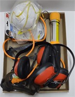 Lot w/ Face Masks, Hanging Light, Ear Protection