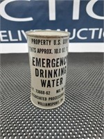Military Can Of Emergency Drinking Water
