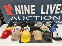 assortment  of baseball hats caps