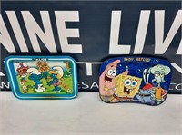 Vintage Children's TV Trays Smurfs and SpongeBob
