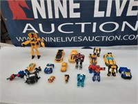 Group of Transformers toys