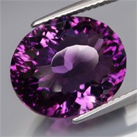 9.32Ct. Amethyst Bolivia Oval Concave Cut Clean