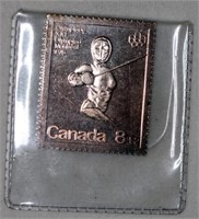 1/2 Troy oz 999 Silver  1976 Canadian Olympic Stam