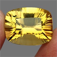 15.63ct Concave Cut Yellow Citrine Unheated