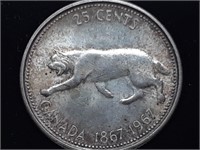 Canada 1867-1967 silver 25 cents coin
