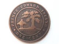 1871 Prince Edward Island ONE CENT coin