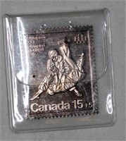 1/2 Troy oz 999 Silver  1976 Canadian Olympic Stam