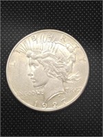 1927-S Peace Silver Dollar Coin marked