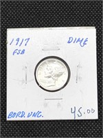 1917 FSB Mercury Silver Dime Coin marked